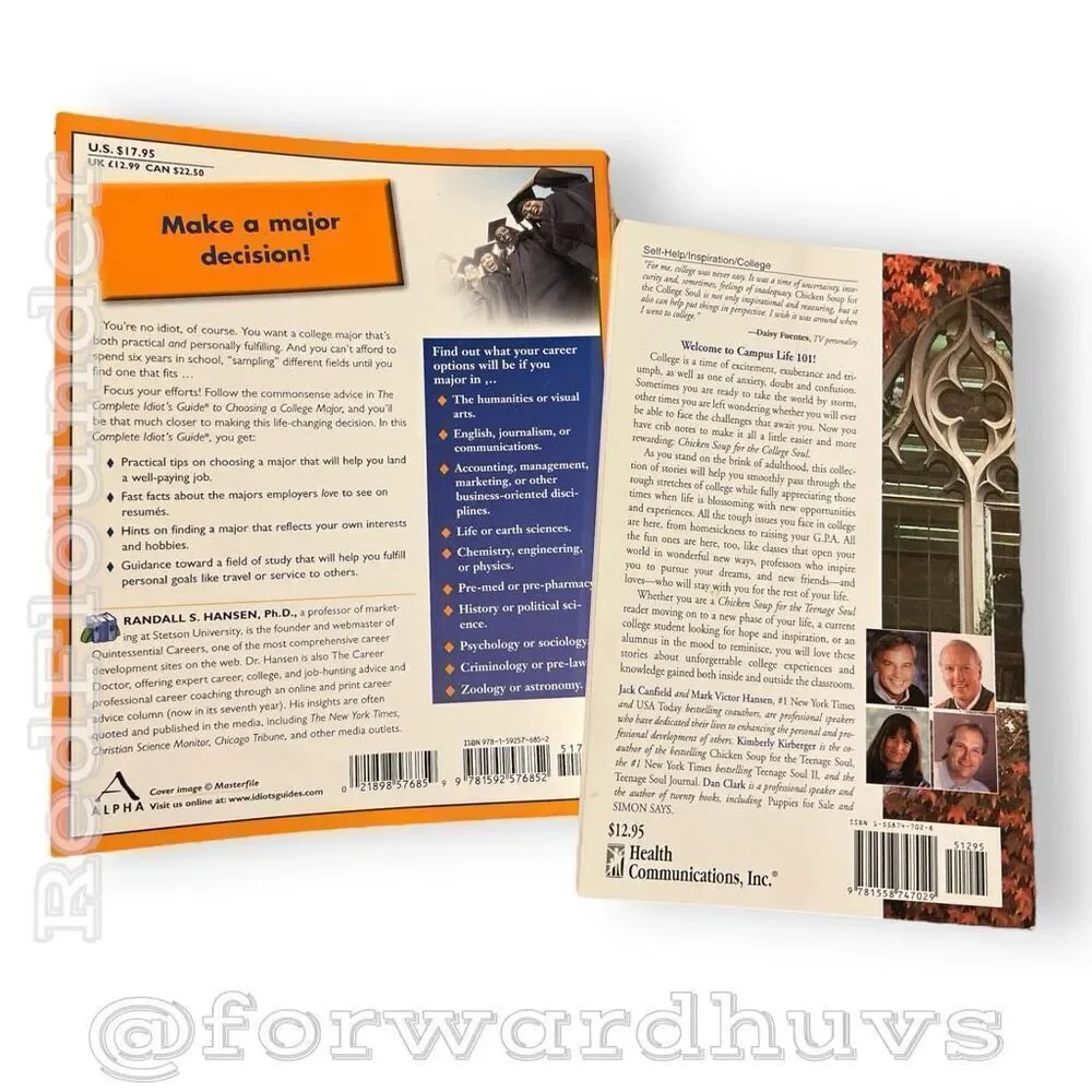 Idiots Guide to Choosing a College Major & Chicken Soup for the College Soul - P